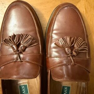 Cole Haan Men's Tan Leather Tassel Slip-Ons